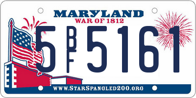 MD license plate 5BF5161