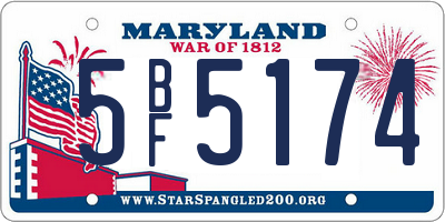 MD license plate 5BF5174