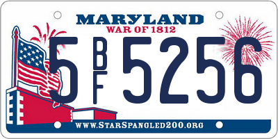 MD license plate 5BF5256