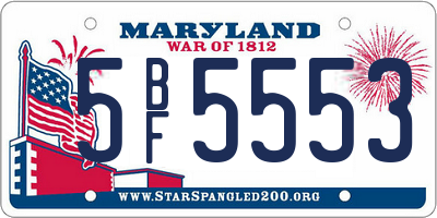 MD license plate 5BF5553