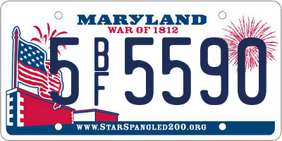 MD license plate 5BF5590