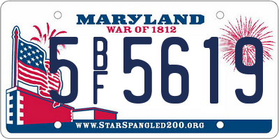 MD license plate 5BF5619