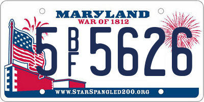 MD license plate 5BF5626