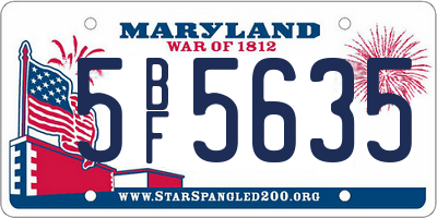 MD license plate 5BF5635