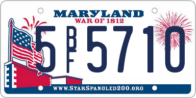 MD license plate 5BF5710