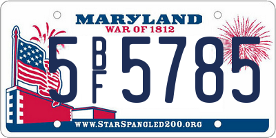 MD license plate 5BF5785
