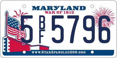MD license plate 5BF5796