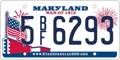 MD license plate 5BF6293