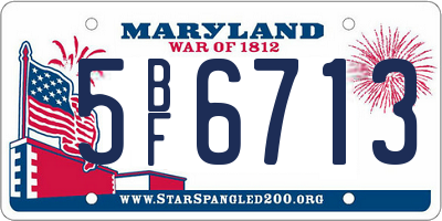 MD license plate 5BF6713