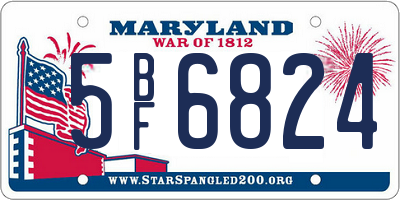 MD license plate 5BF6824