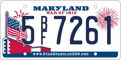 MD license plate 5BF7261