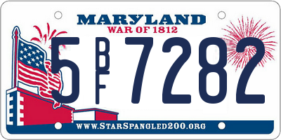 MD license plate 5BF7282