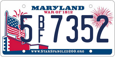 MD license plate 5BF7352