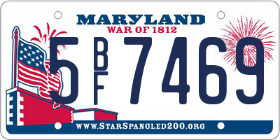 MD license plate 5BF7469
