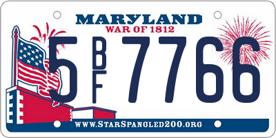 MD license plate 5BF7766