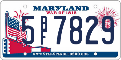 MD license plate 5BF7829
