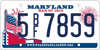MD license plate 5BF7859