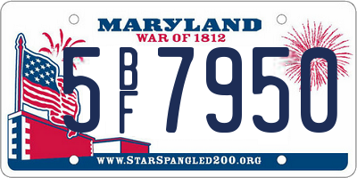 MD license plate 5BF7950