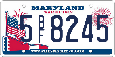 MD license plate 5BF8245