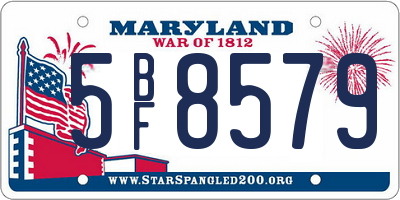 MD license plate 5BF8579
