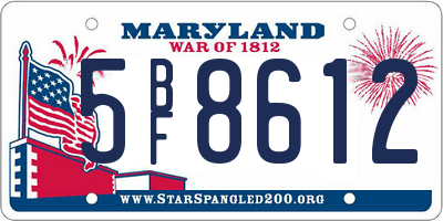 MD license plate 5BF8612