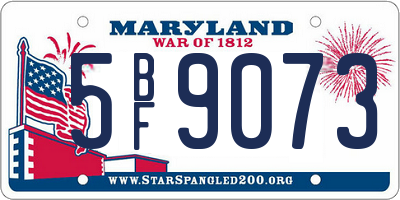 MD license plate 5BF9073