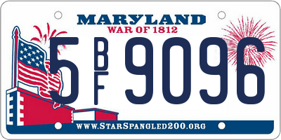 MD license plate 5BF9096