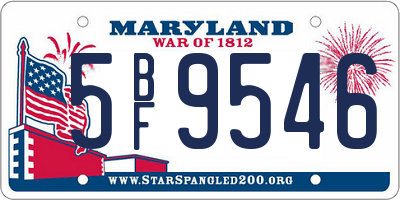 MD license plate 5BF9546