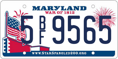 MD license plate 5BF9565