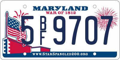 MD license plate 5BF9707