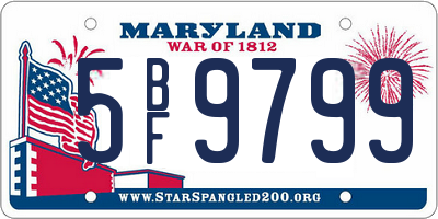 MD license plate 5BF9799