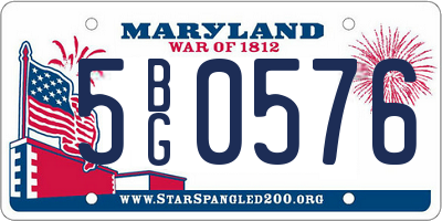 MD license plate 5BG0576