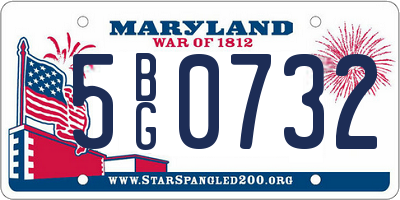 MD license plate 5BG0732
