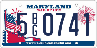 MD license plate 5BG0741