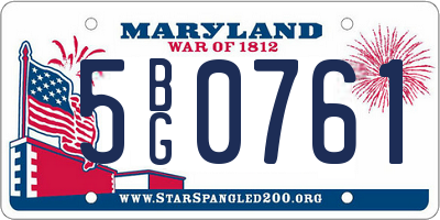 MD license plate 5BG0761