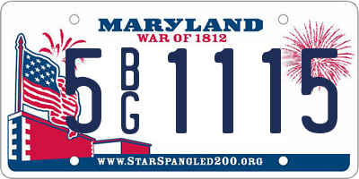 MD license plate 5BG1115