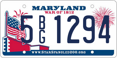 MD license plate 5BG1294
