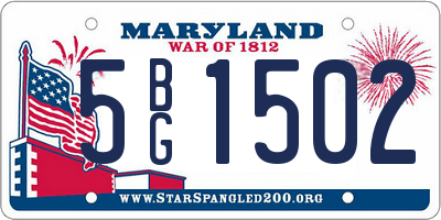 MD license plate 5BG1502
