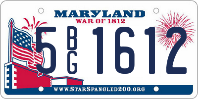 MD license plate 5BG1612