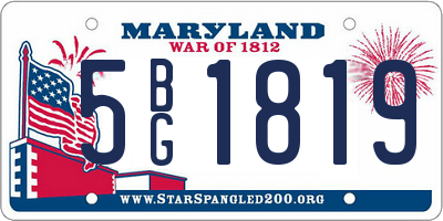 MD license plate 5BG1819