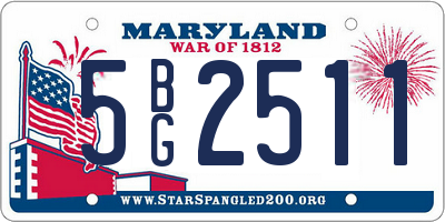 MD license plate 5BG2511