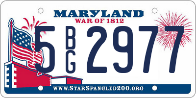 MD license plate 5BG2977