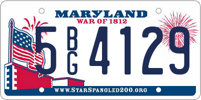MD license plate 5BG4129