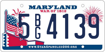 MD license plate 5BG4139
