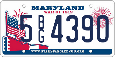 MD license plate 5BG4390