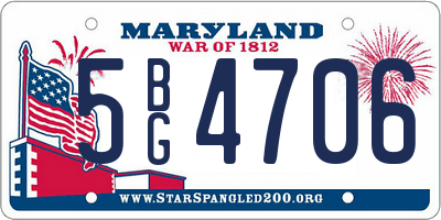 MD license plate 5BG4706