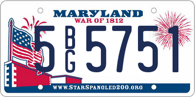 MD license plate 5BG5751