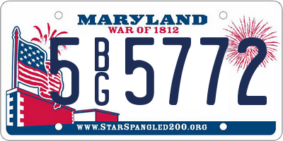 MD license plate 5BG5772
