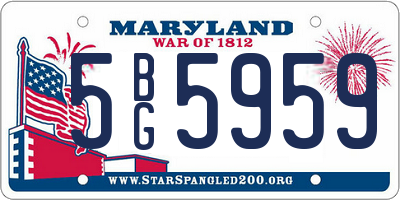 MD license plate 5BG5959