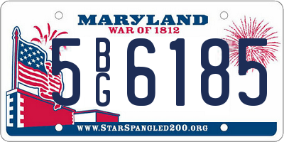 MD license plate 5BG6185
